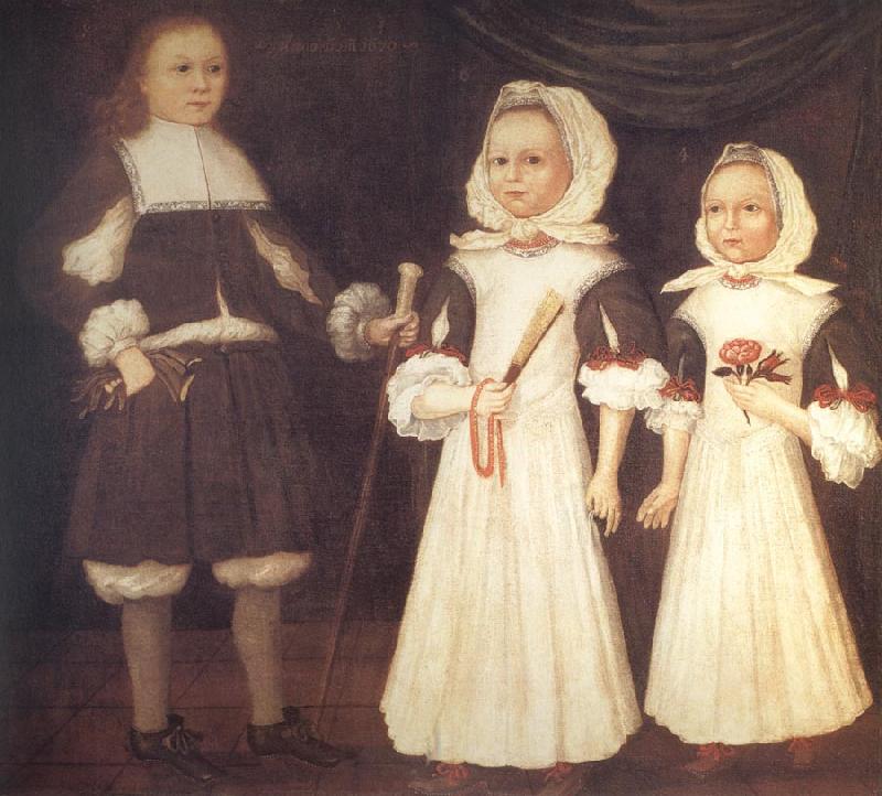 unknow artist THe Mason Children:David,Joanna,and Abigail oil painting picture